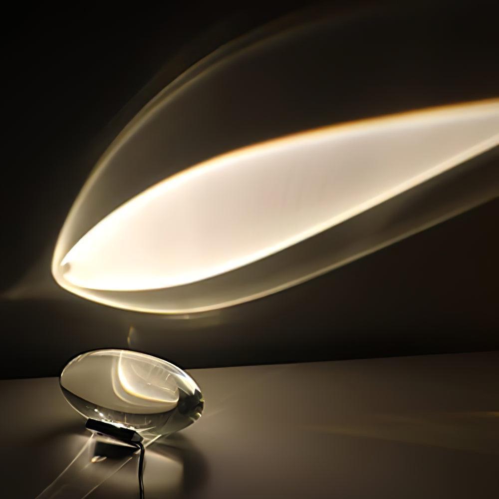 Crystal Glass Pebble Table Lamp, Sunset & Warm Night Light