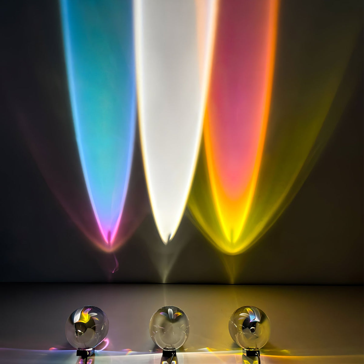 Crystal Glass Pebble Table Lamp, Sunset & Warm Night Light