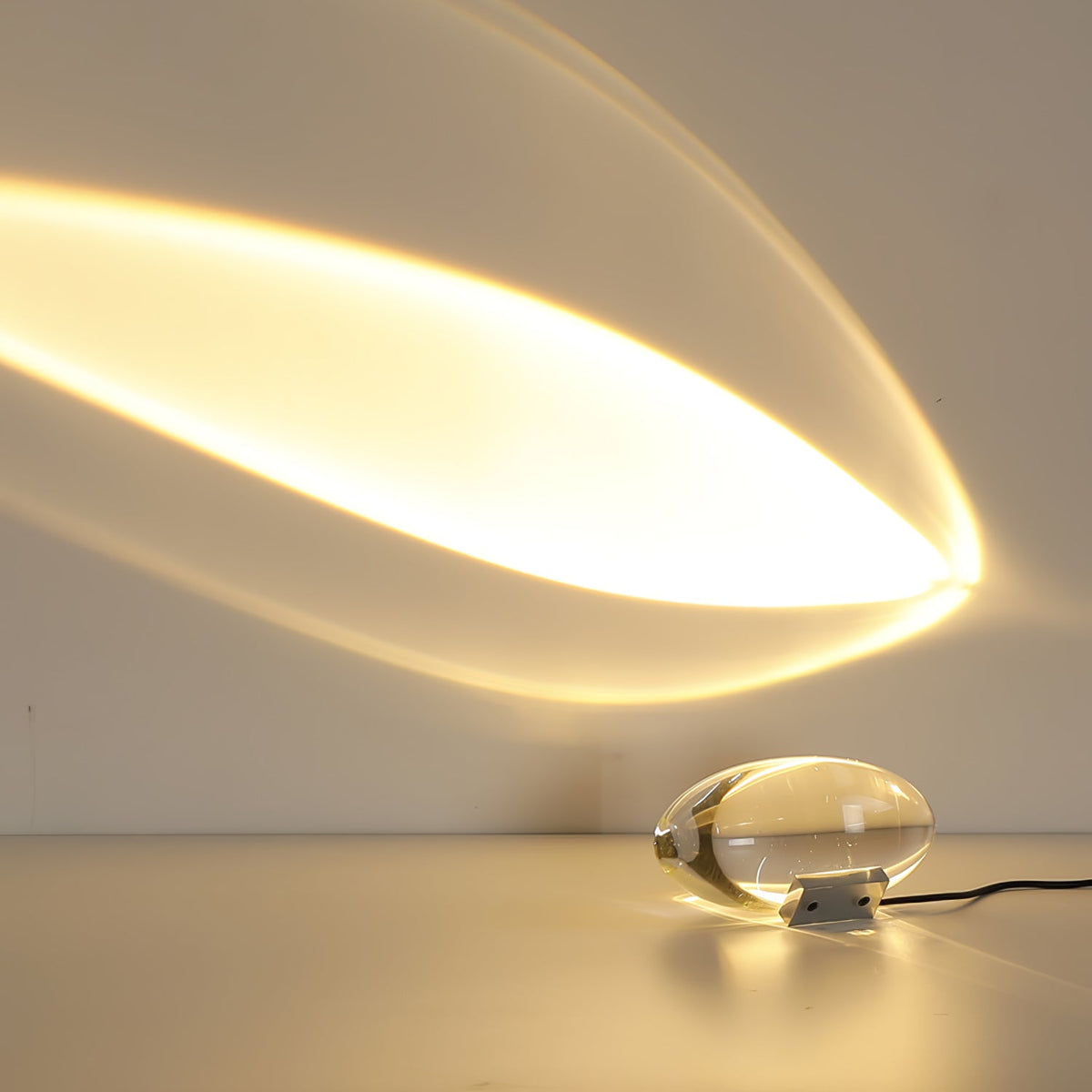 Crystal Glass Pebble Table Lamp, Sunset & Warm Night Light