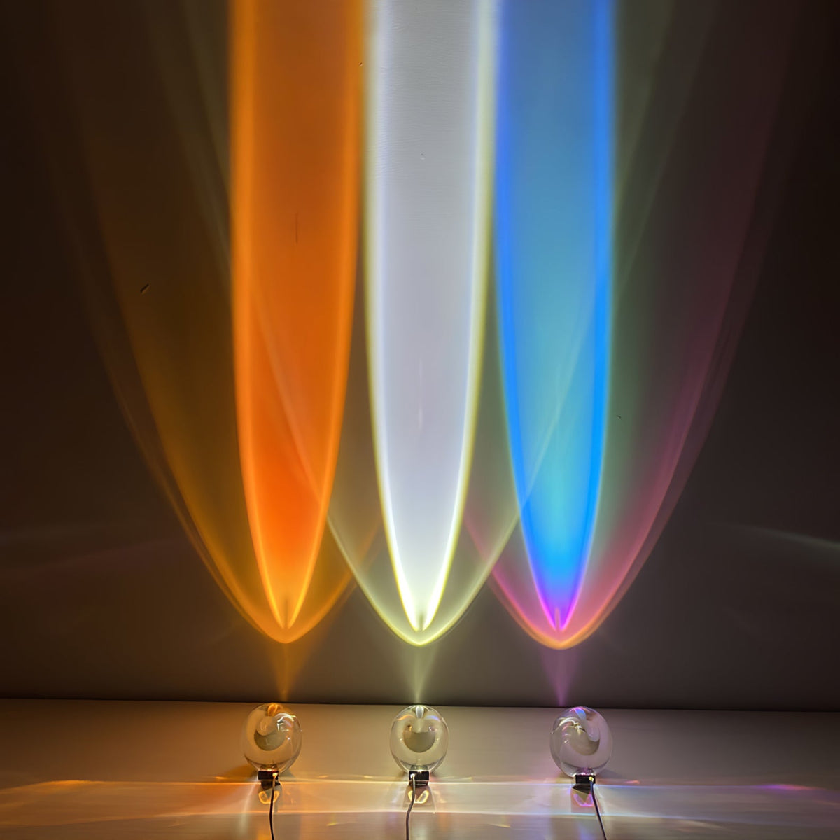 Crystal Glass Pebble Table Lamp, Sunset & Warm Night Light
