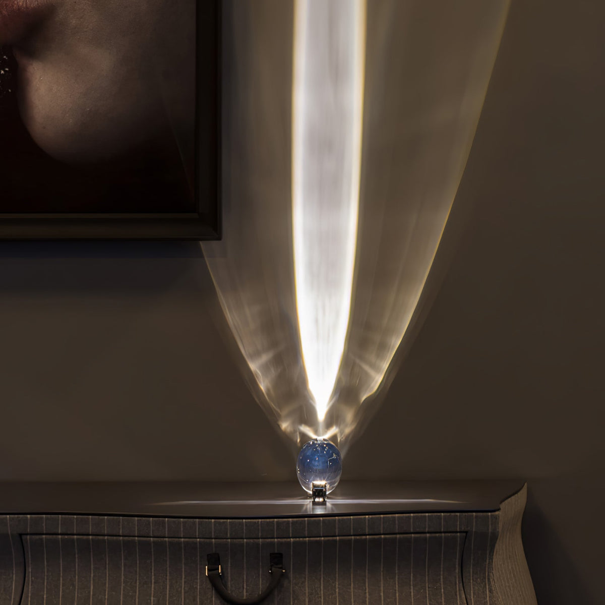 Crystal Glass Pebble Table Lamp, Sunset & Warm Night Light