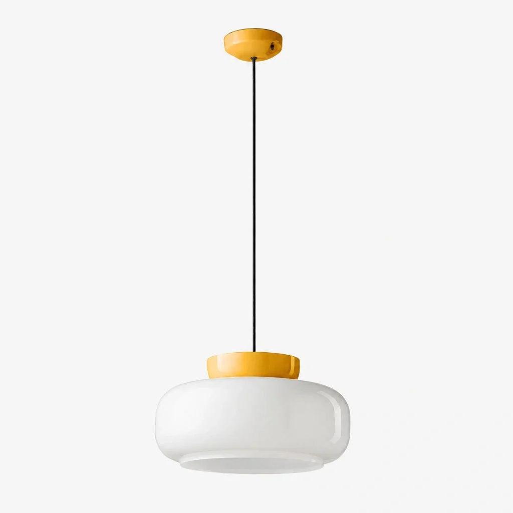 Bauhaus Ceramic Pendant Light, Two-Tone Colorful Bowl Lamp