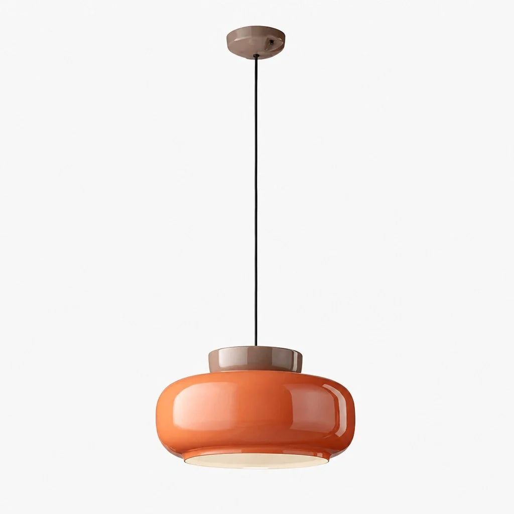Bauhaus Ceramic Pendant Light, Two-Tone Colorful Bowl Lamp
