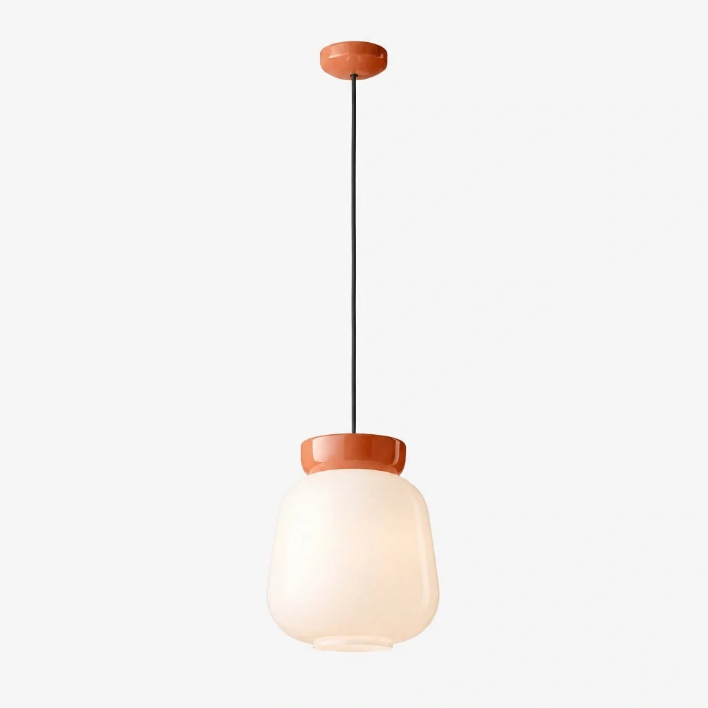 Bauhaus Ceramic Pendant Light, Two-Tone Colorful Bowl Lamp