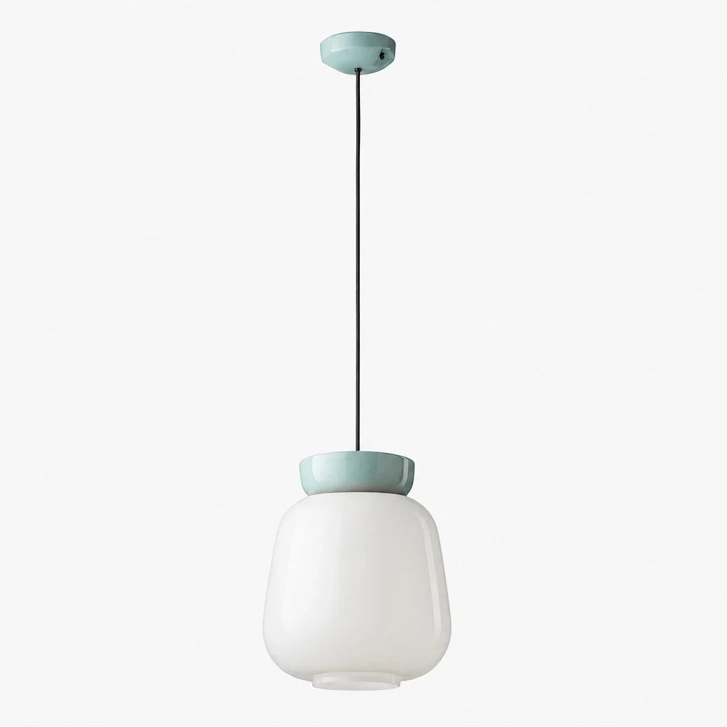 Bauhaus Ceramic Pendant Light, Two-Tone Colorful Bowl Lamp