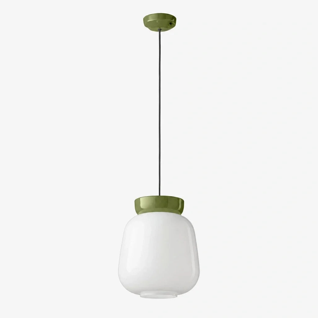 Bauhaus Ceramic Pendant Light, Two-Tone Colorful Bowl Lamp