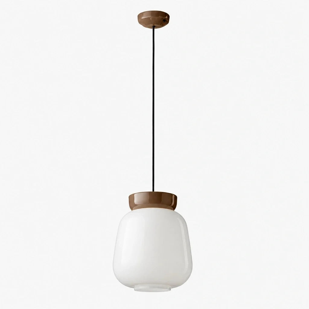 Bauhaus Ceramic Pendant Light, Two-Tone Colorful Bowl Lamp