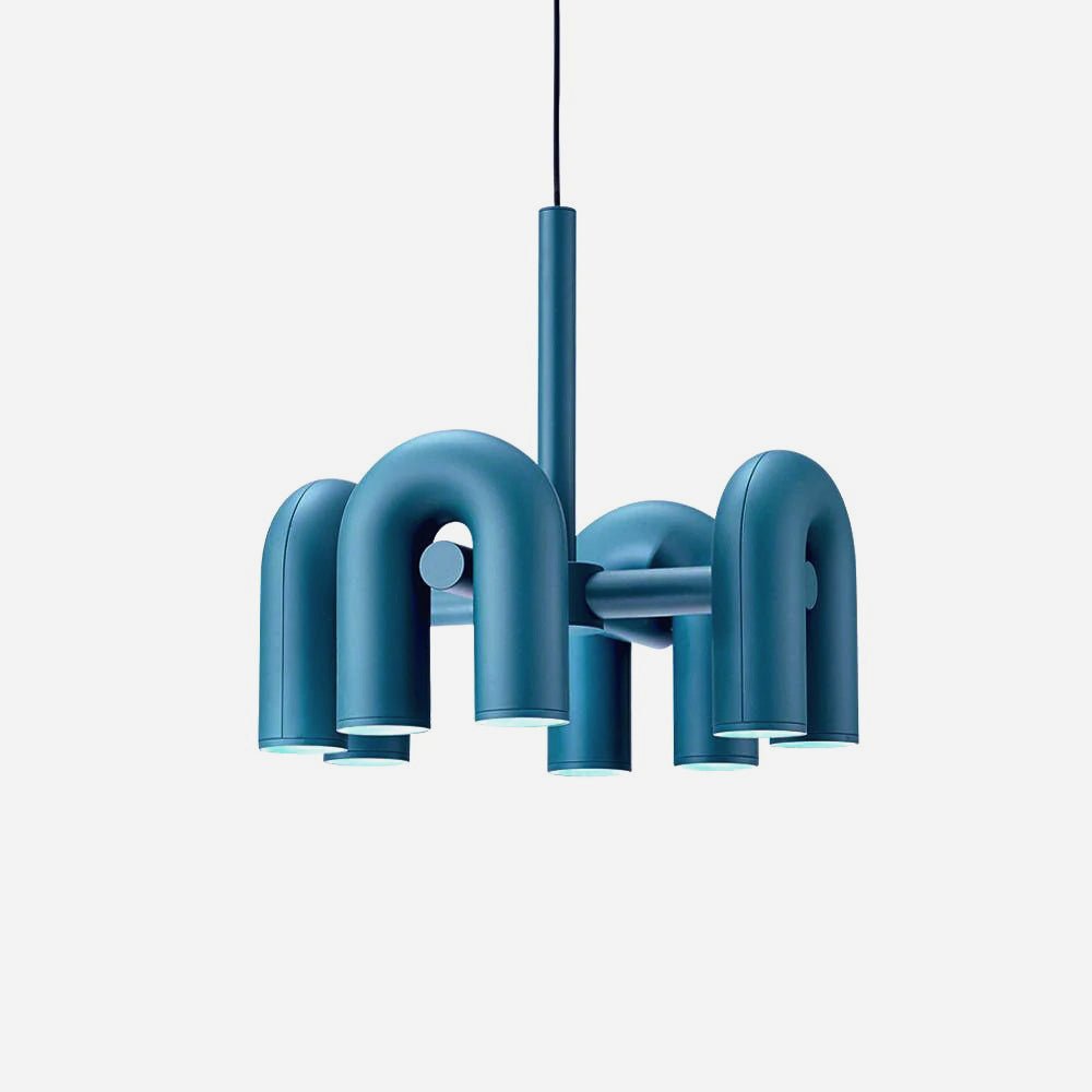 Bauhaus LED Chandelier, Colorful Modular U-Shape Heads