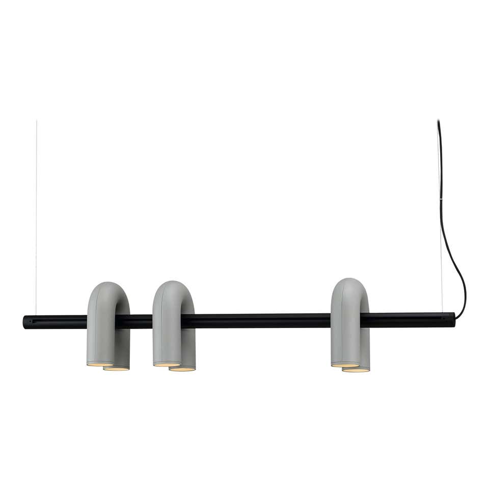 Bauhaus LED Chandelier, Colorful Modular U-Shape Heads