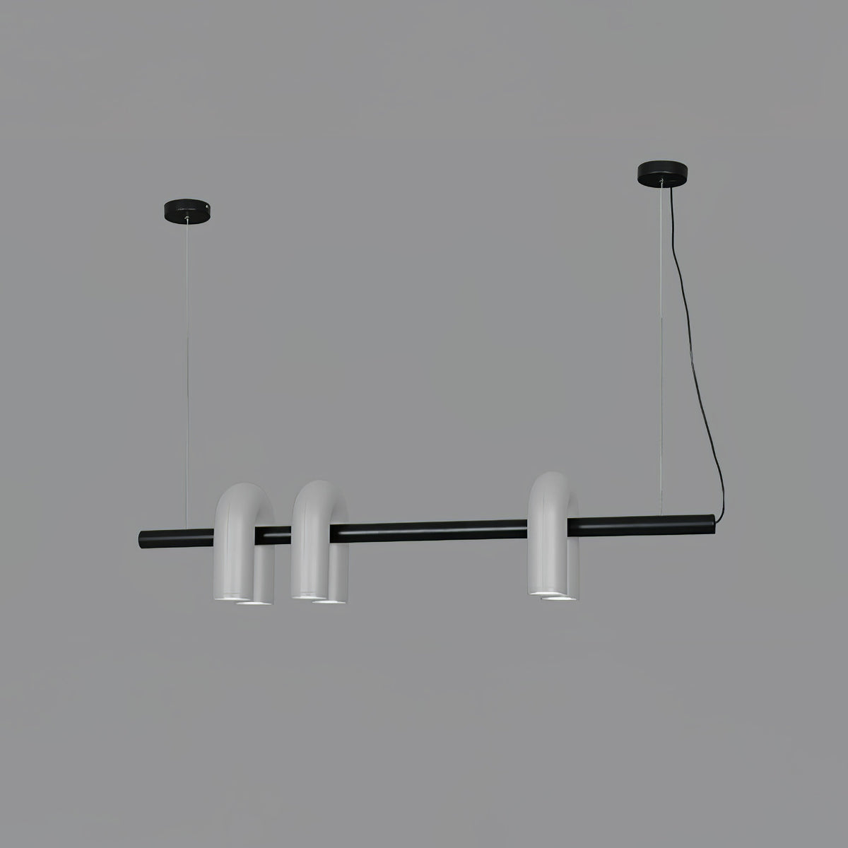 Bauhaus LED Chandelier, Colorful Modular U-Shape Heads