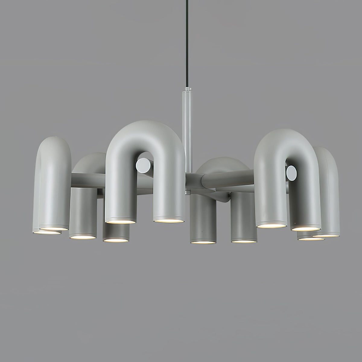 Bauhaus LED Chandelier, Colorful Modular U-Shape Heads