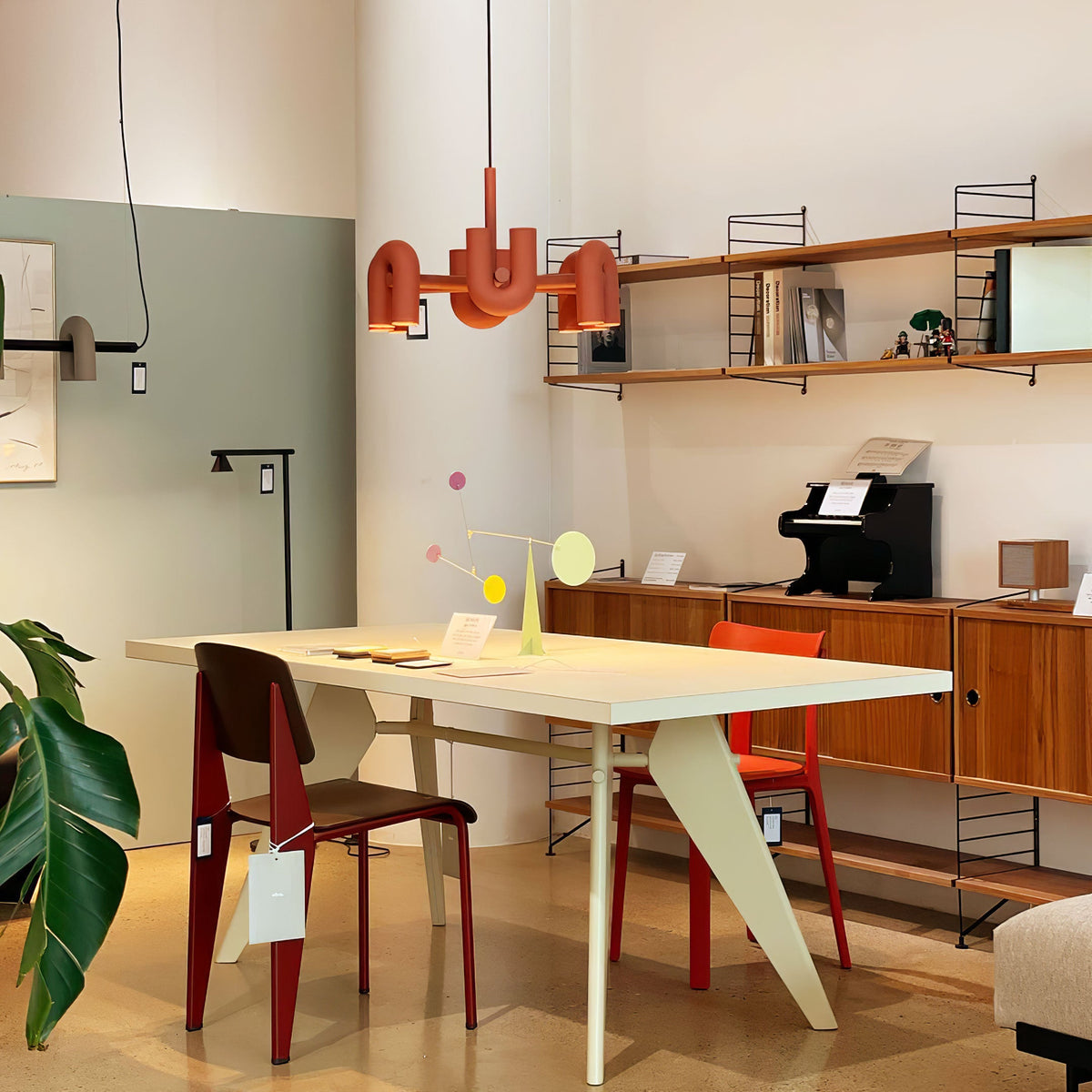 Bauhaus LED Chandelier, Colorful Modular U-Shape Heads