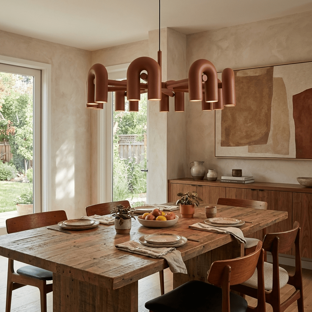 Bauhaus LED Chandelier, Colorful Modular U-Shape Heads