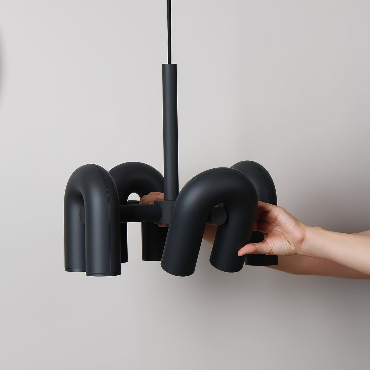 Bauhaus LED Chandelier, Colorful Modular U-Shape Heads