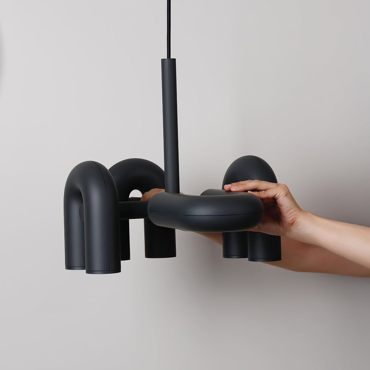 Bauhaus LED Chandelier, Colorful Modular U-Shape Heads