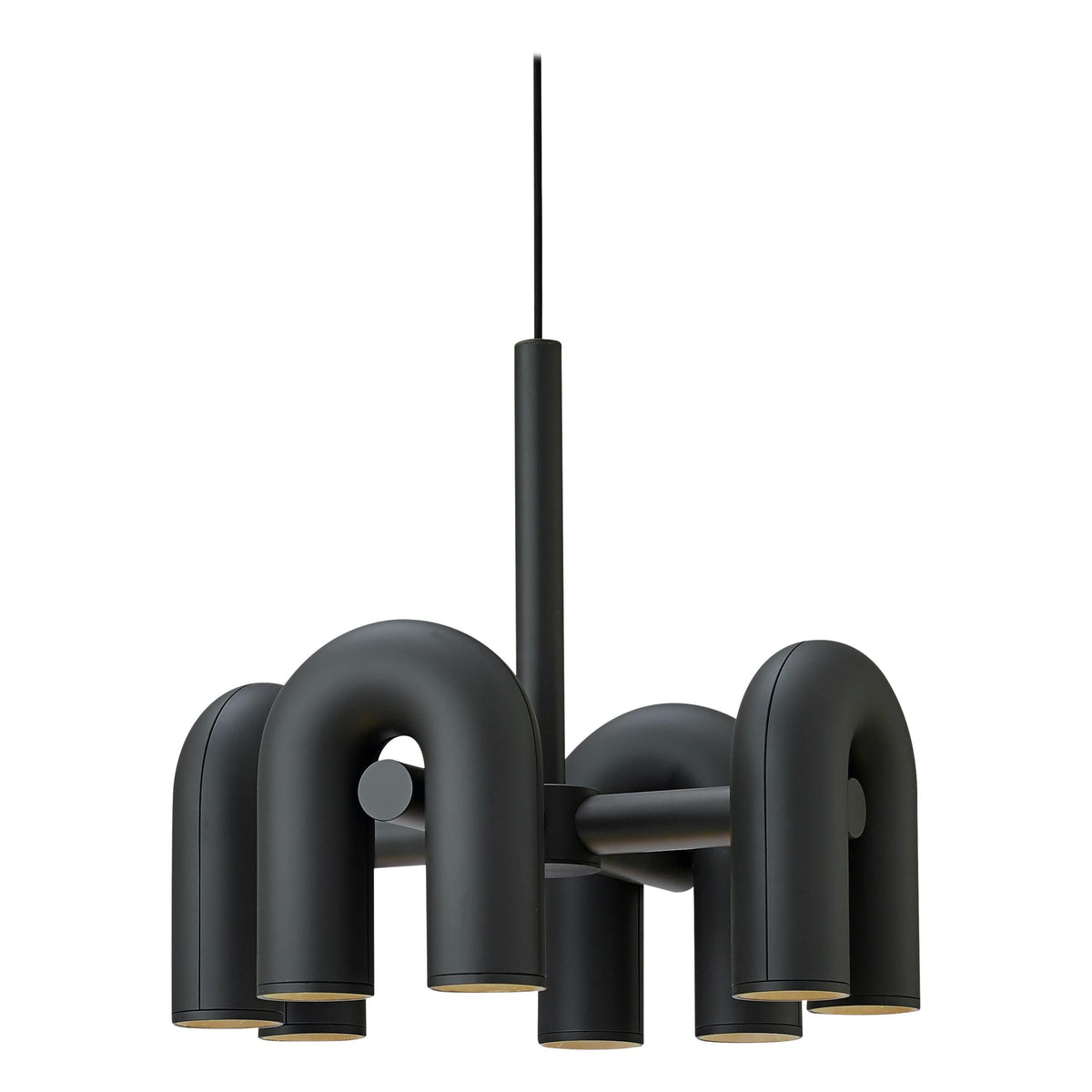 Bauhaus LED Chandelier, Colorful Modular U-Shape Heads