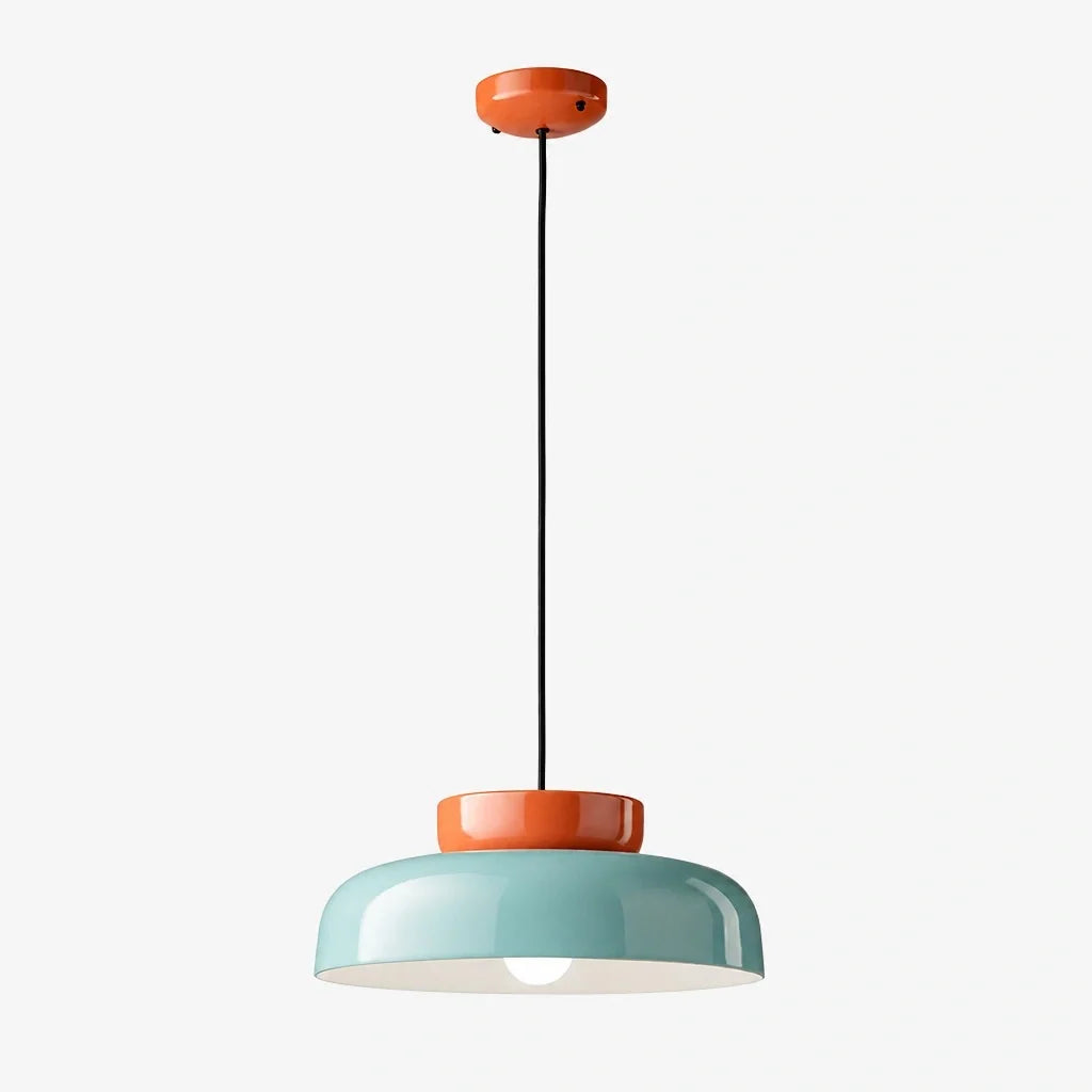 Bauhaus Ceramic Pendant Light, Two-Tone Colorful Bowl Lamp