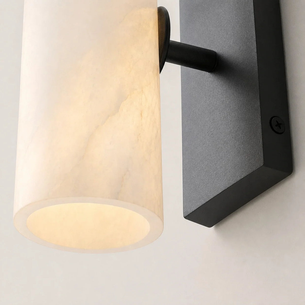 Alabaster Tube Wall Sconce, Single Cylinder, Glass or Stone