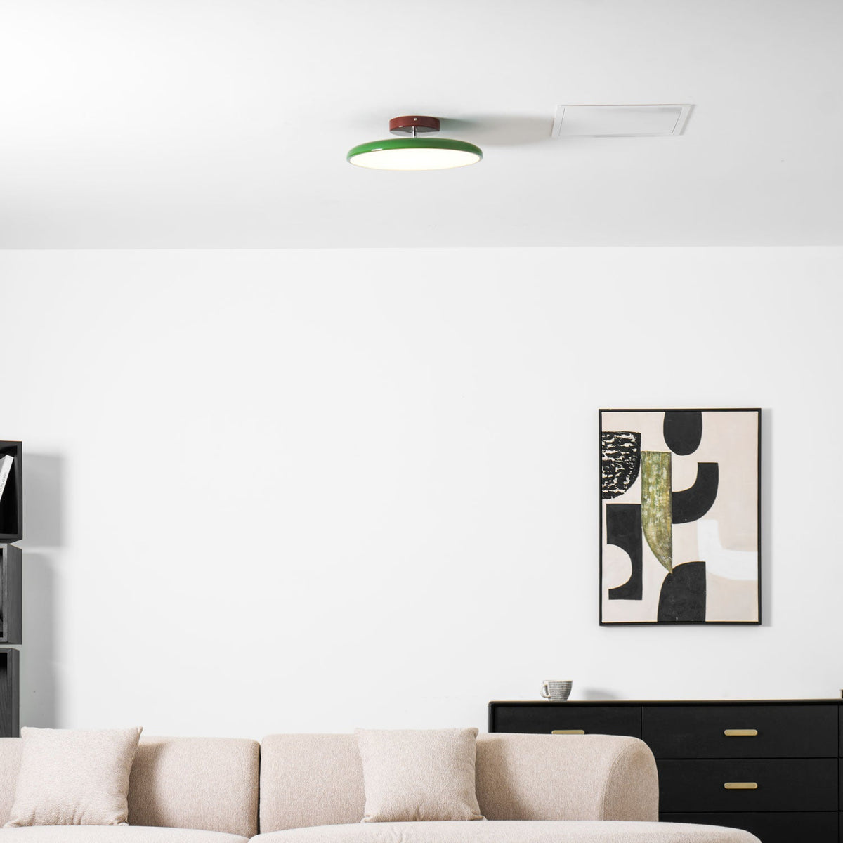 Bauhaus Swivel Arm Ceiling Light, Dimmable LED Disc Lamp