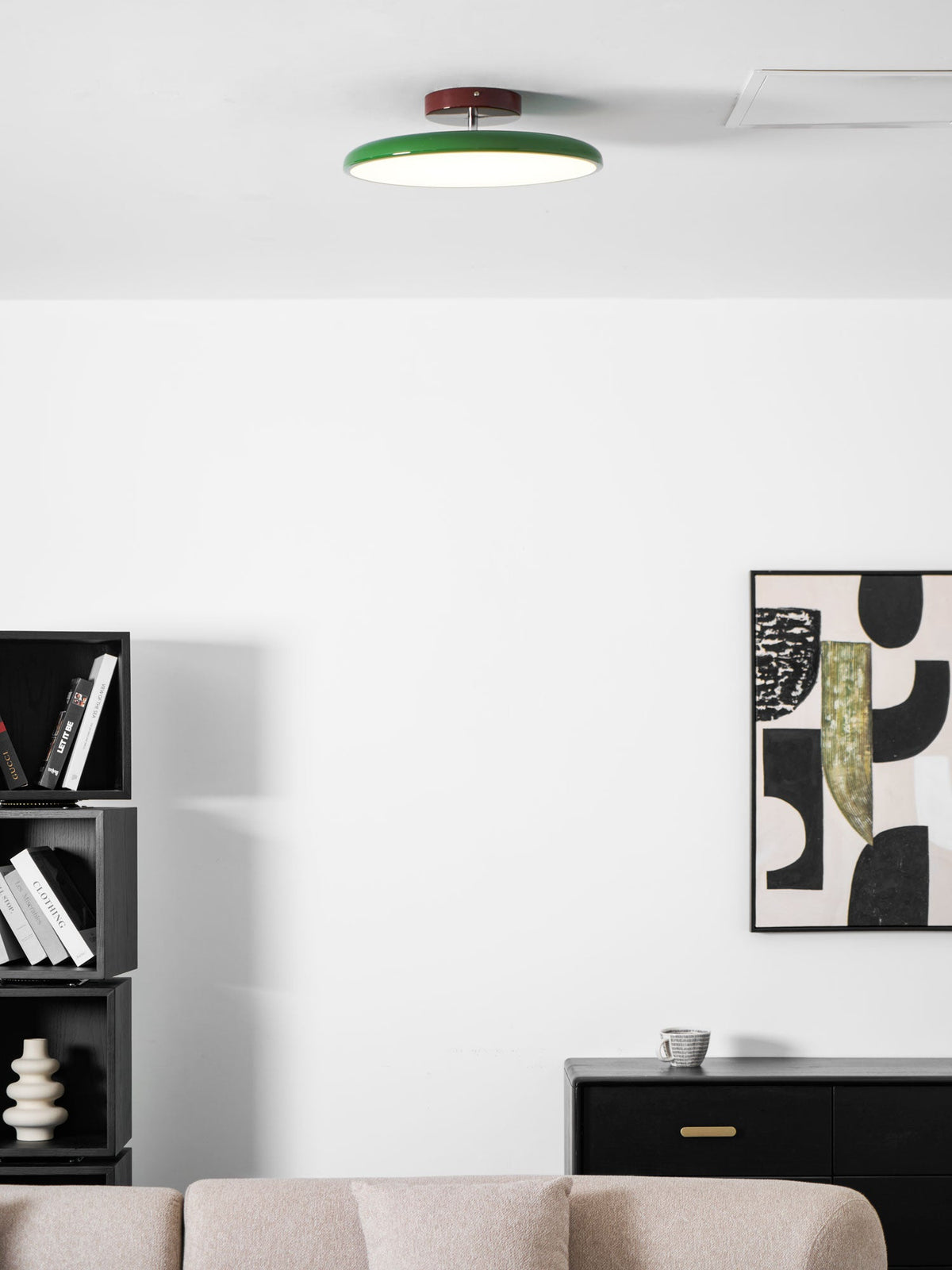 Bauhaus Swivel Arm Ceiling Light, Dimmable LED Disc Lamp
