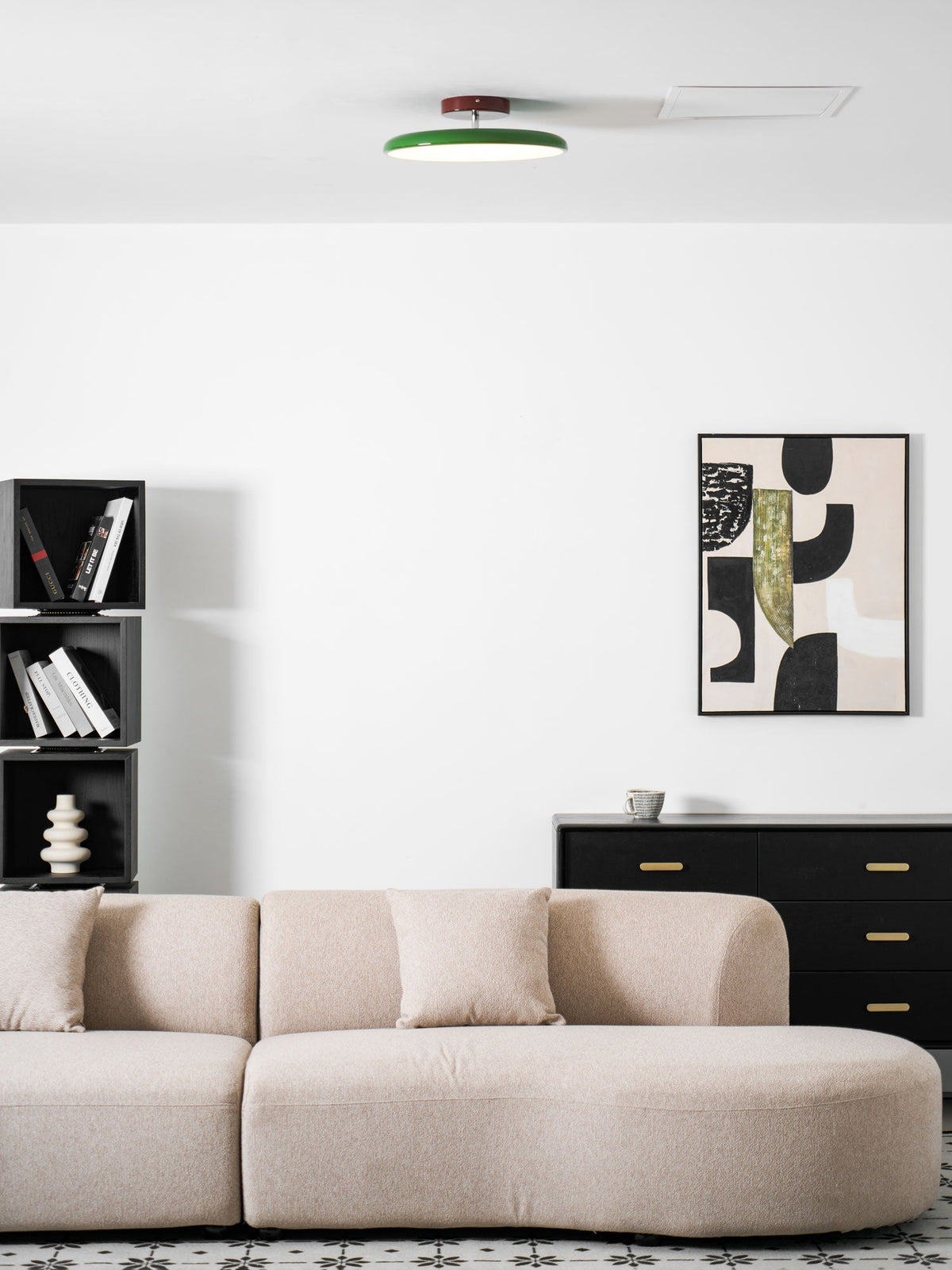 Bauhaus Swivel Arm Ceiling Light, Dimmable LED Disc Lamp