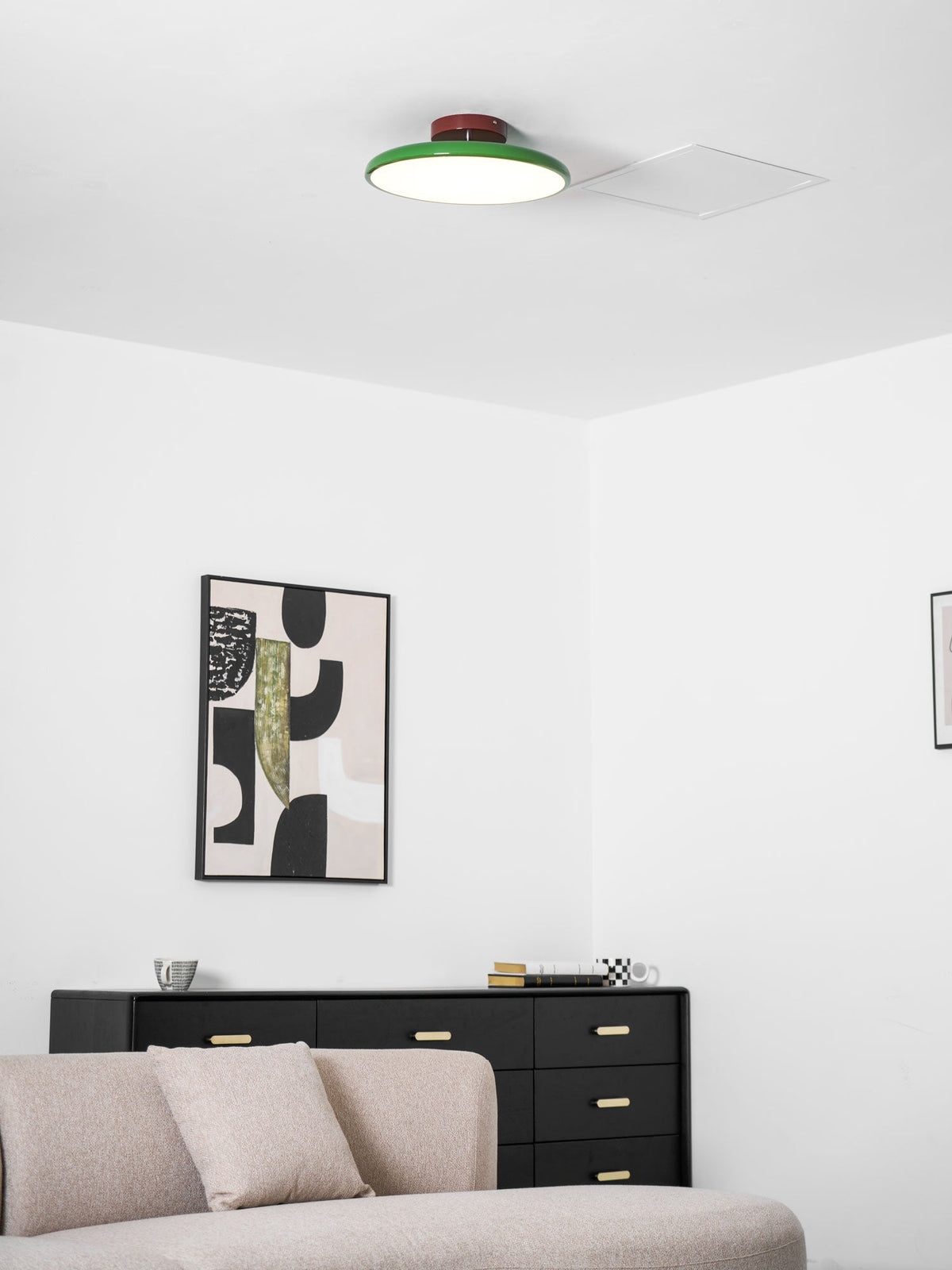 Bauhaus Swivel Arm Ceiling Light, Dimmable LED Disc Lamp