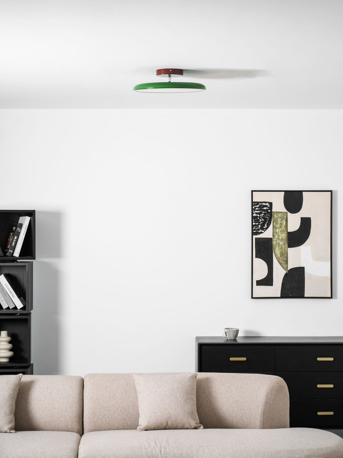 Bauhaus Swivel Arm Ceiling Light, Dimmable LED Disc Lamp