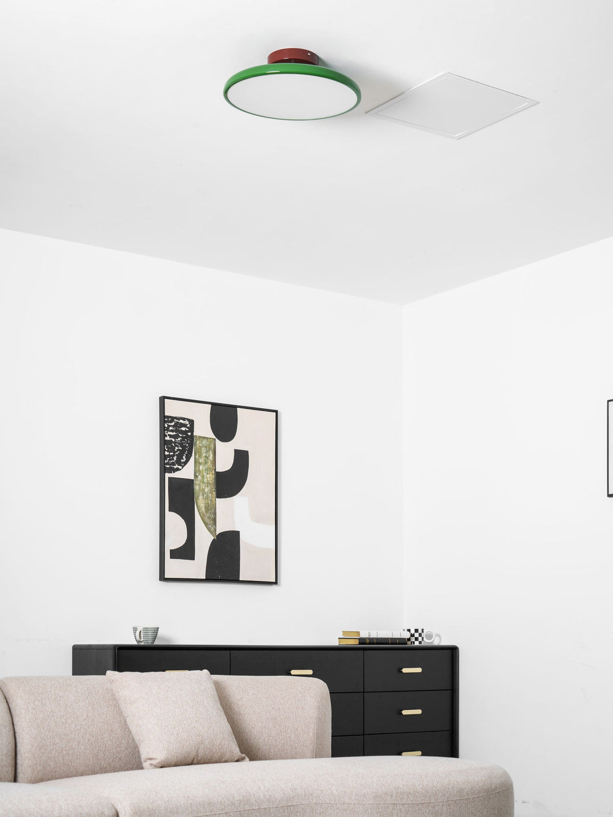 Bauhaus Swivel Arm Ceiling Light, Dimmable LED Disc Lamp
