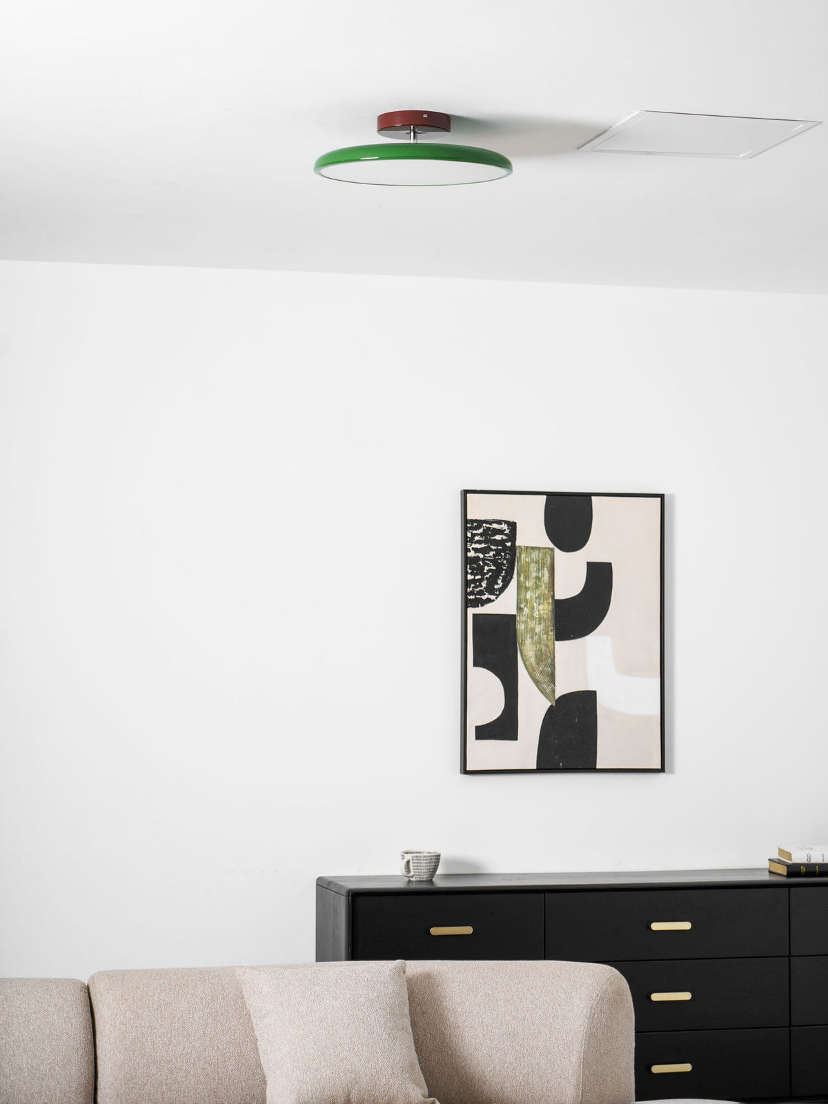 Bauhaus Swivel Arm Ceiling Light, Dimmable LED Disc Lamp