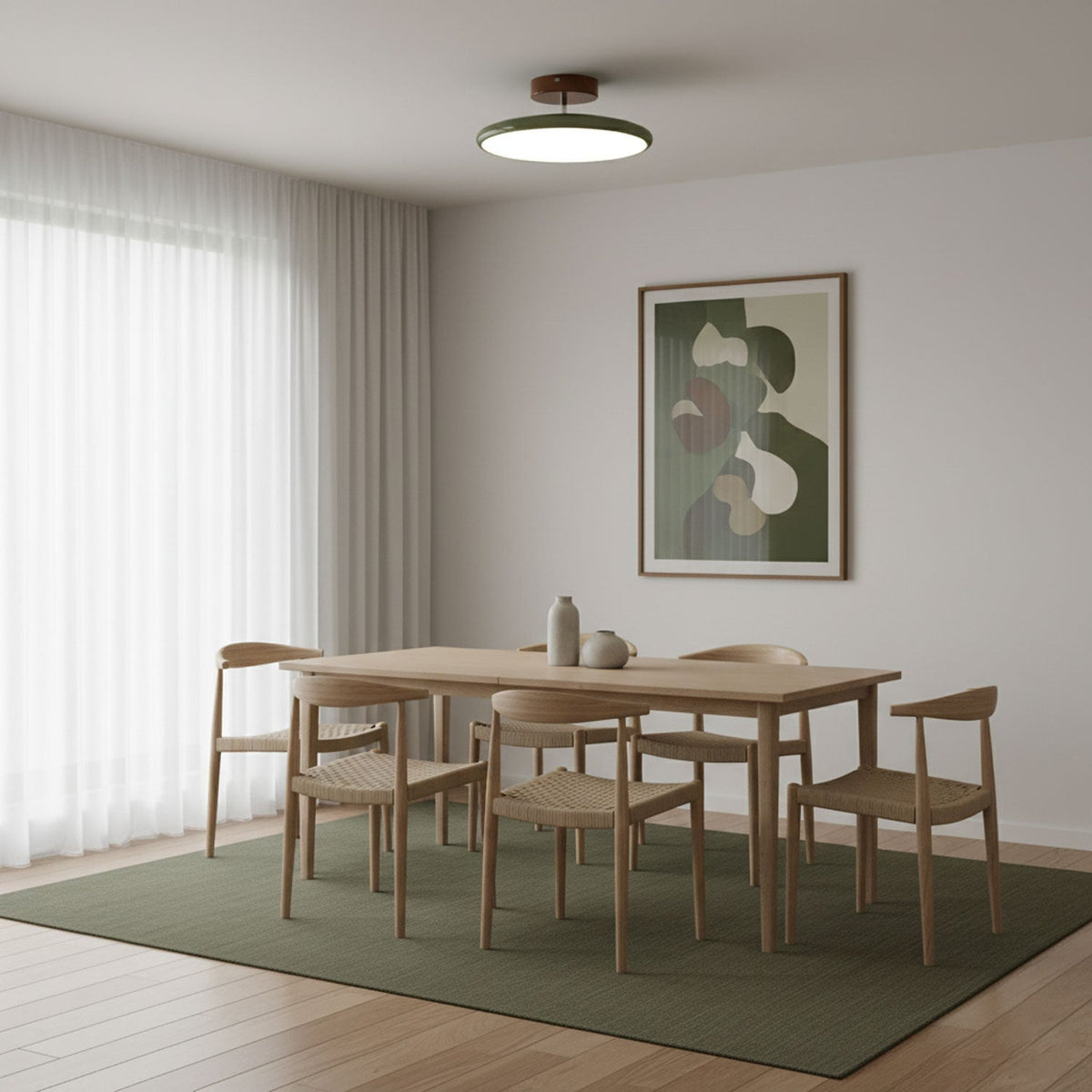 Bauhaus Swivel Arm Ceiling Light, Dimmable LED Disc Lamp