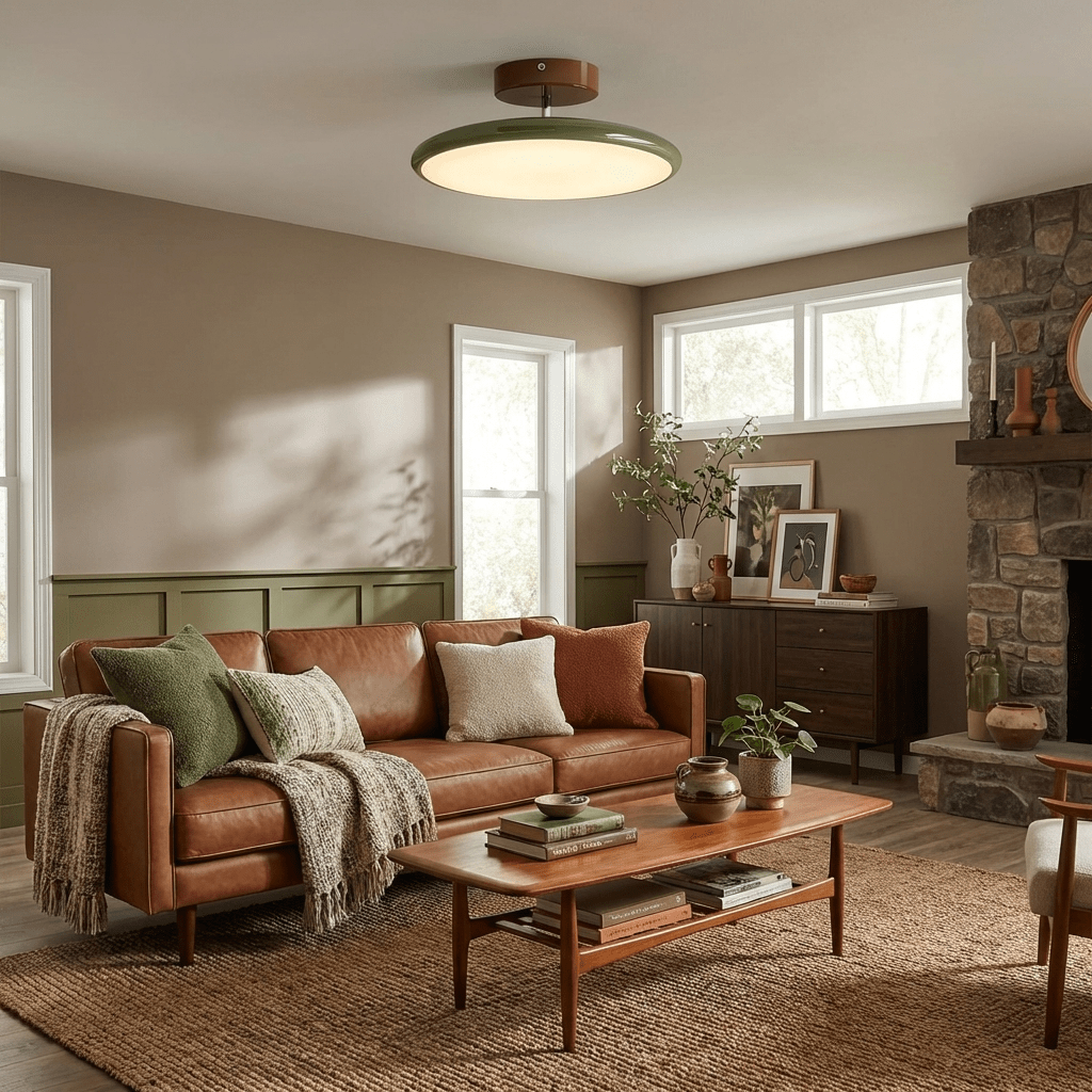 Bauhaus Swivel Arm Ceiling Light, Dimmable LED Disc Lamp
