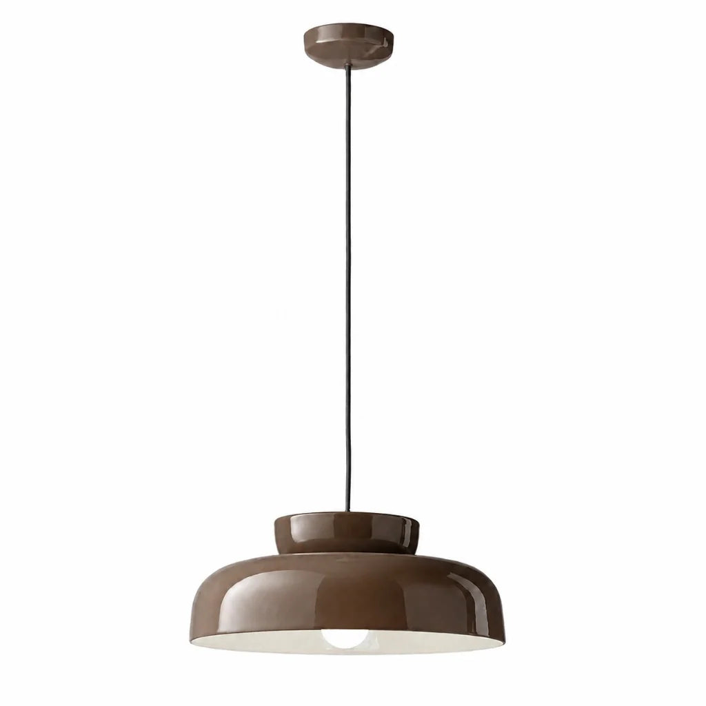 Bauhaus Ceramic Pendant Light, Two-Tone Colorful Bowl Lamp