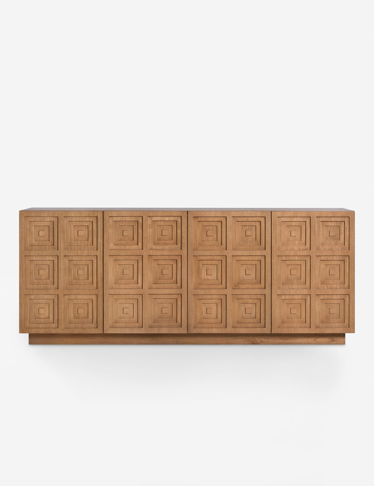 Wood Sideboard Cabinet, Natural Grid Relief Door Sideboard