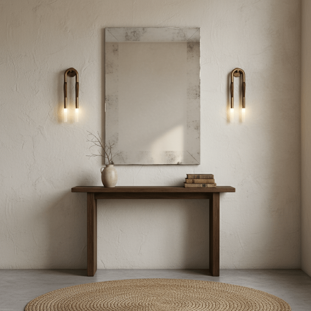Horsehair Wall Sconce, Sculptural Faux Mane Iron Wall Light