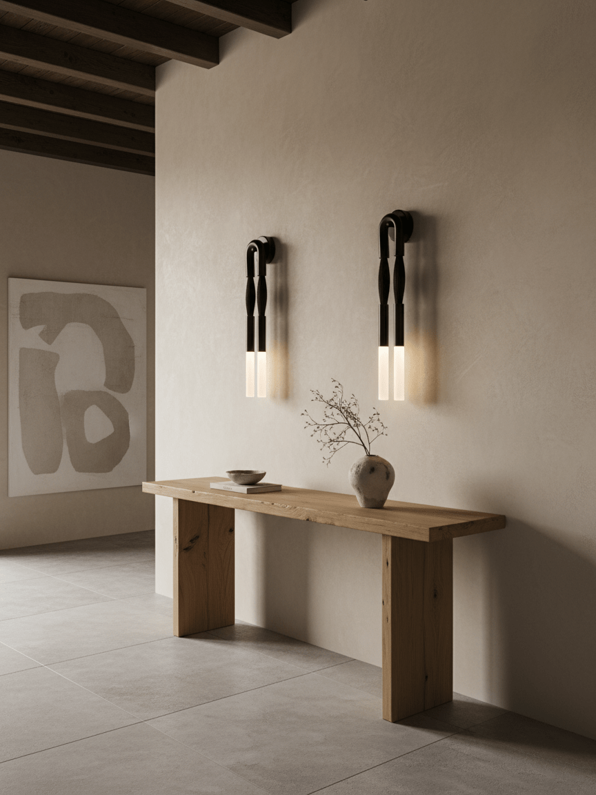 Horsehair Wall Sconce, Sculptural Faux Mane Iron Wall Light