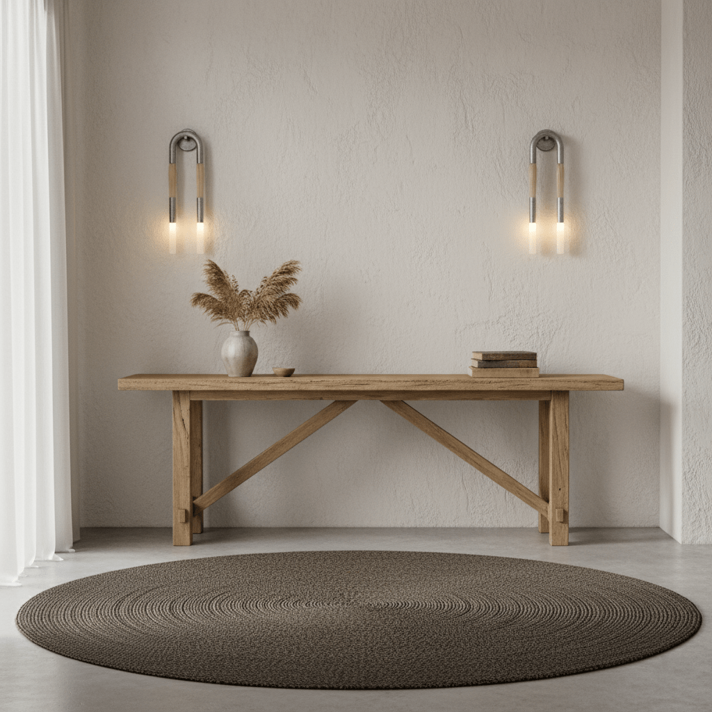 Horsehair Wall Sconce, Sculptural Faux Mane Iron Wall Light