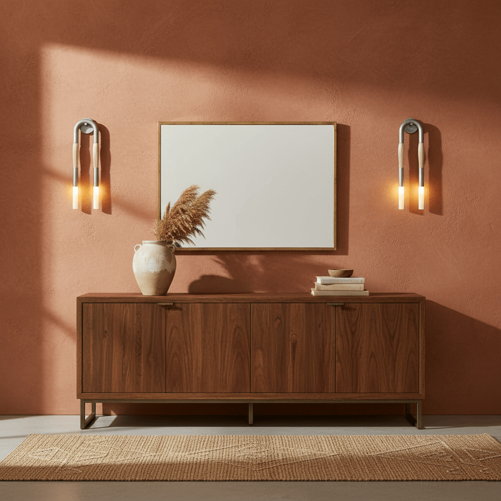 Horsehair Wall Sconce, Sculptural Faux Mane Iron Wall Light