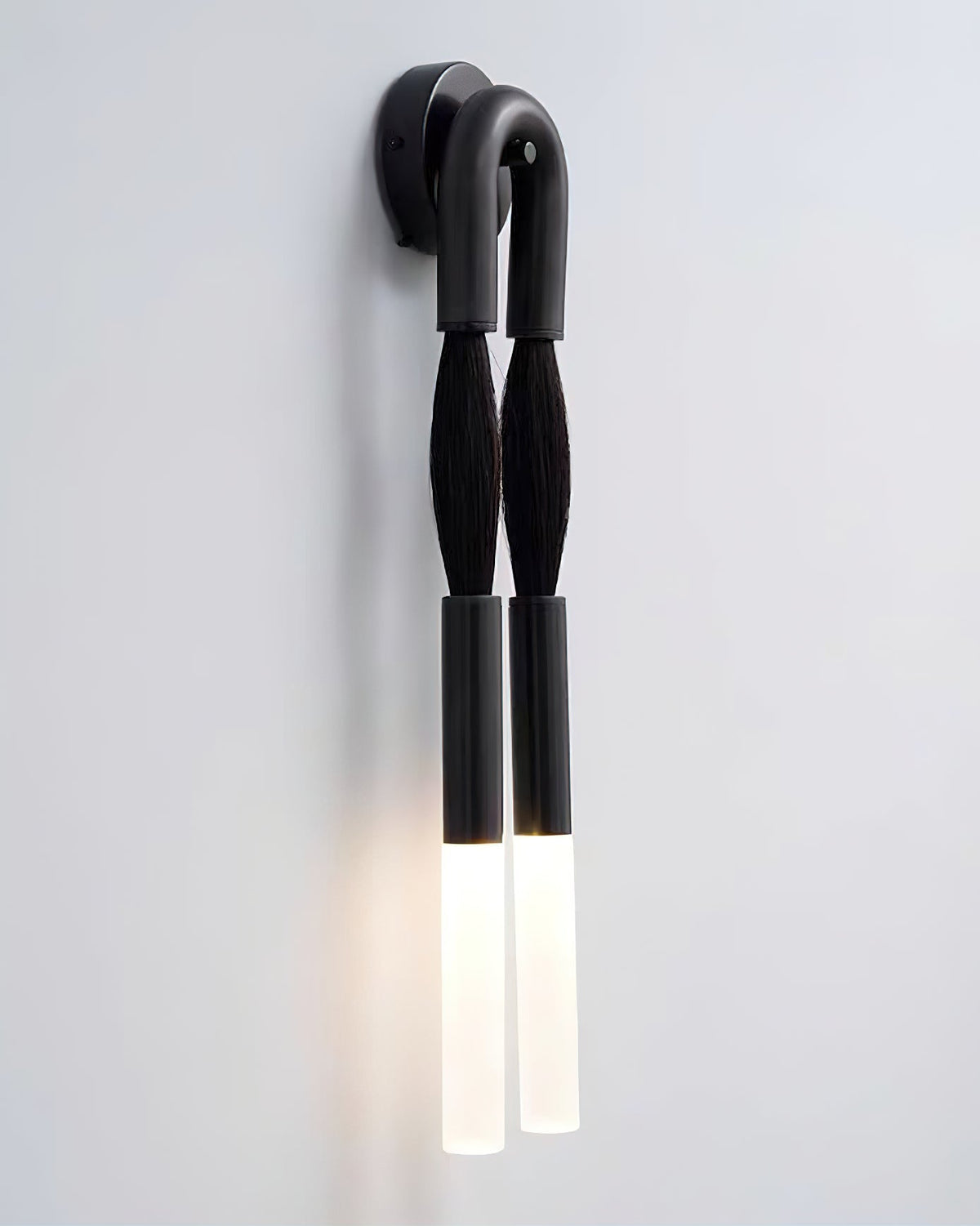 Horsehair Wall Sconce, Sculptural Faux Mane Iron Wall Light