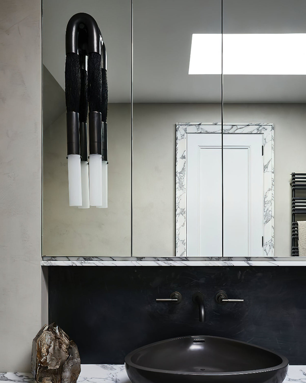 Horsehair Wall Sconce, Sculptural Faux Mane Iron Wall Light