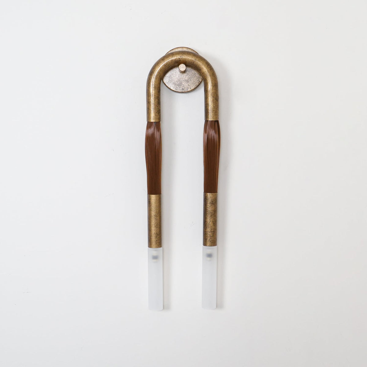 Horsehair Wall Sconce, Sculptural Faux Mane Iron Wall Light