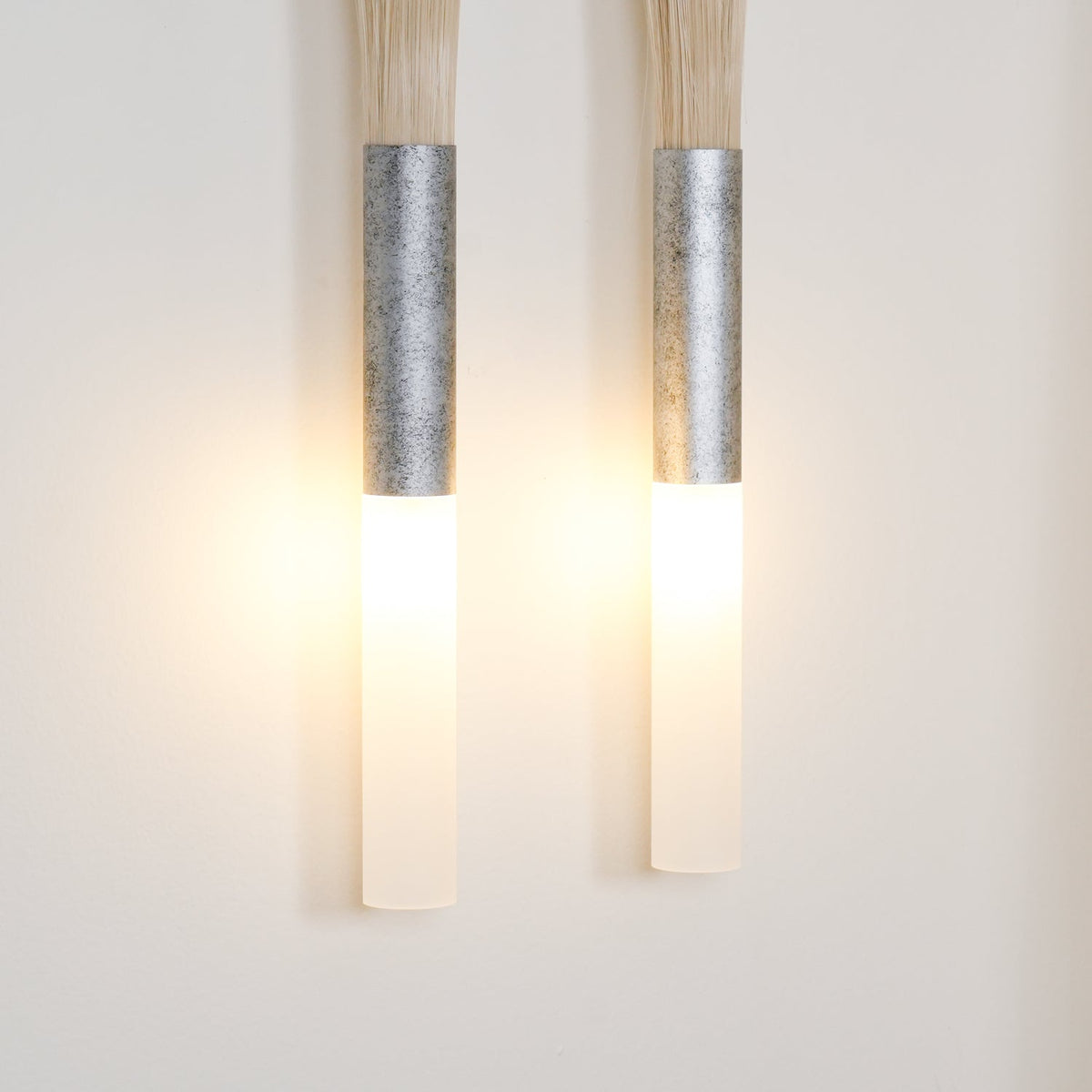 Horsehair Wall Sconce, Sculptural Faux Mane Iron Wall Light