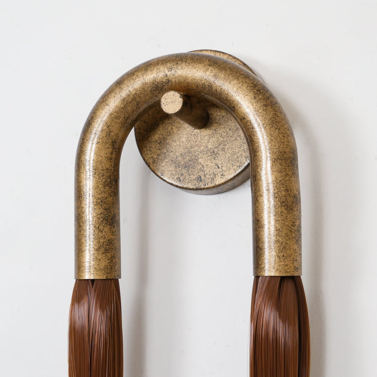 Horsehair Wall Sconce, Sculptural Faux Mane Iron Wall Light