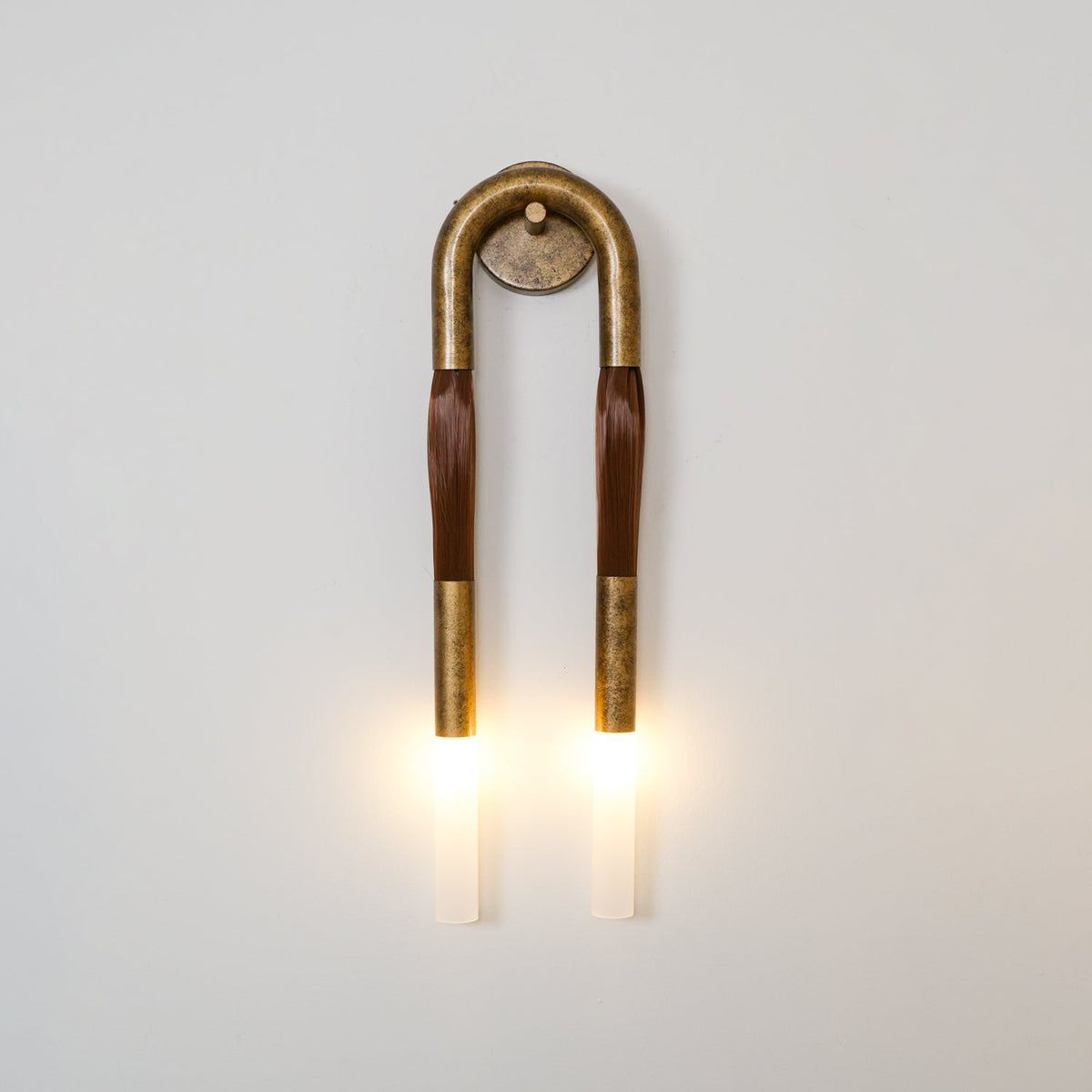Horsehair Wall Sconce, Sculptural Faux Mane Iron Wall Light
