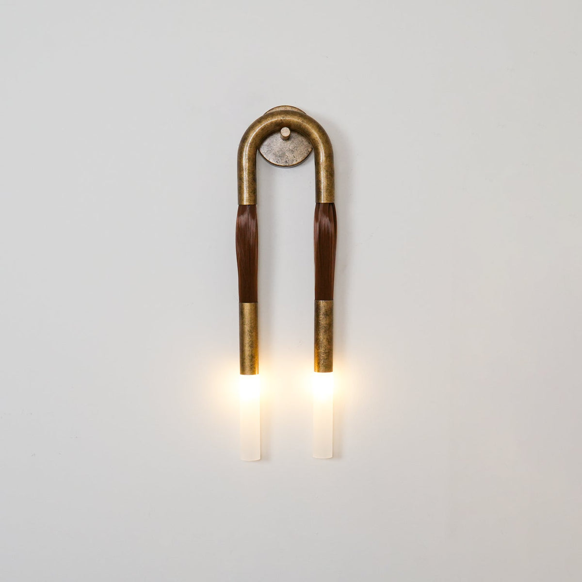 Horsehair Wall Sconce, Sculptural Faux Mane Iron Wall Light