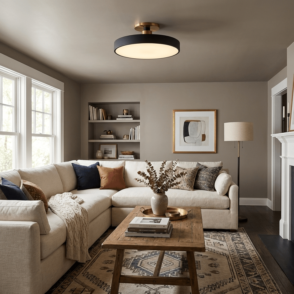 Bauhaus Flush Mount Ceiling Light, Colorful Dimmable LED
