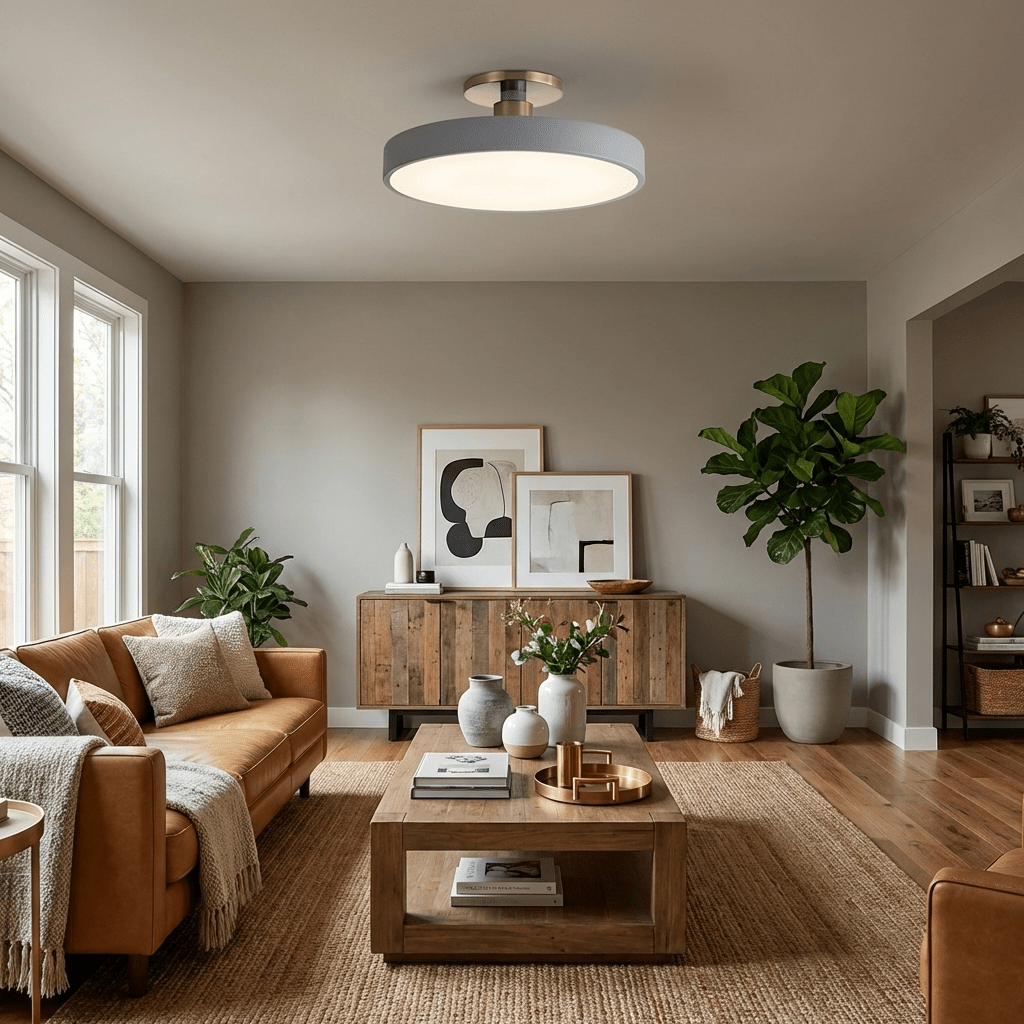 Bauhaus Flush Mount Ceiling Light, Colorful Dimmable LED