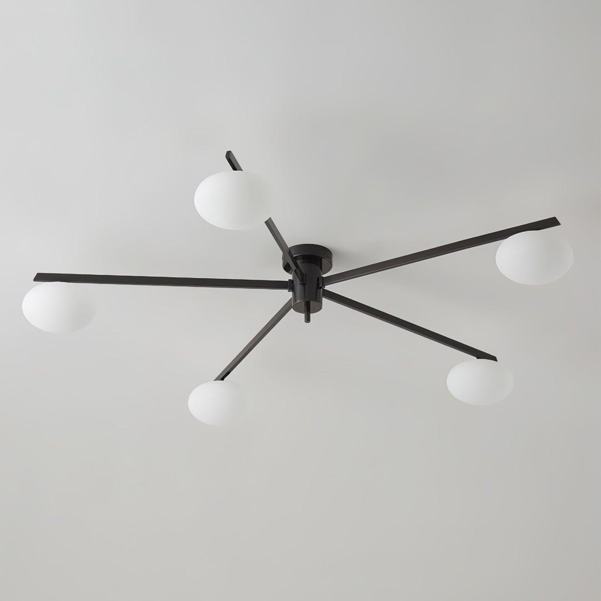 Sputnik Ceiling Light, Low Profile Oval Glass Flush Mount