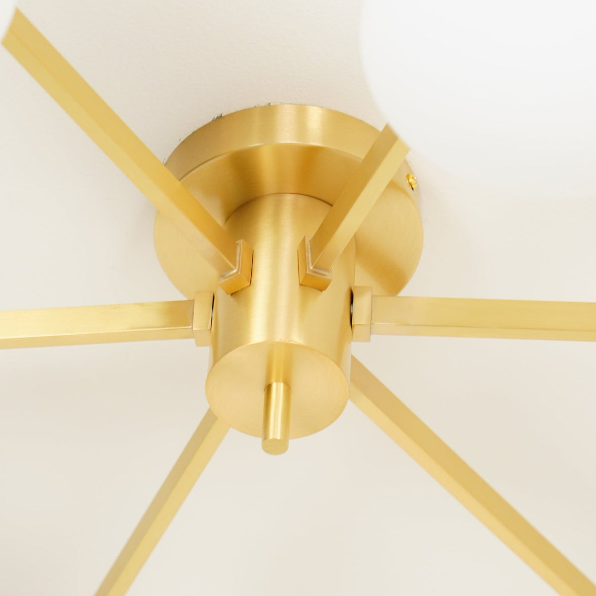 Sputnik Ceiling Light, Low Profile Oval Glass Flush Mount