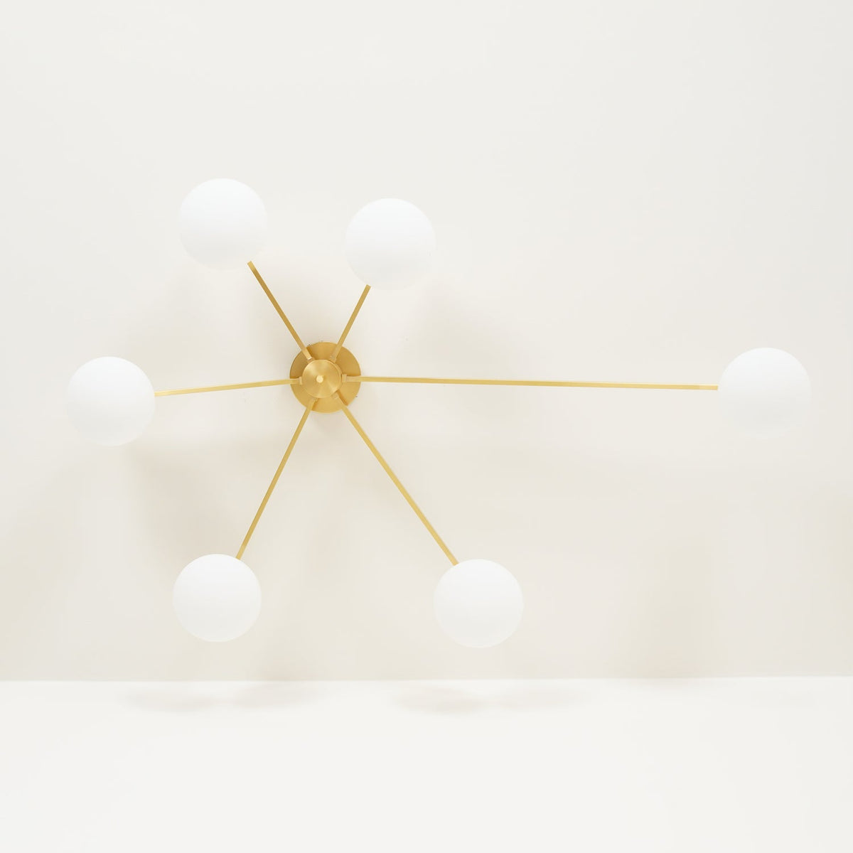 Sputnik Ceiling Light, Low Profile Oval Glass Flush Mount