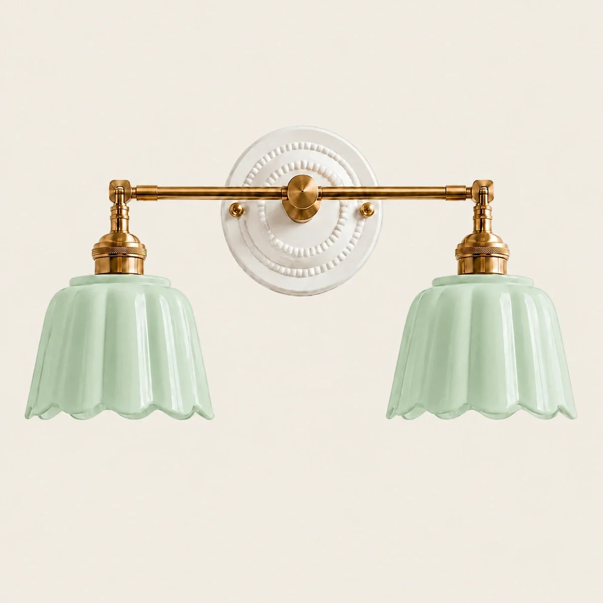 Ceramic Flower Wall Sconce, Vintage Brass, 1, 2 or 3 Light